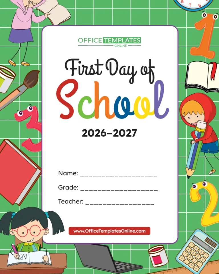 Editable First Day of School Sign Template