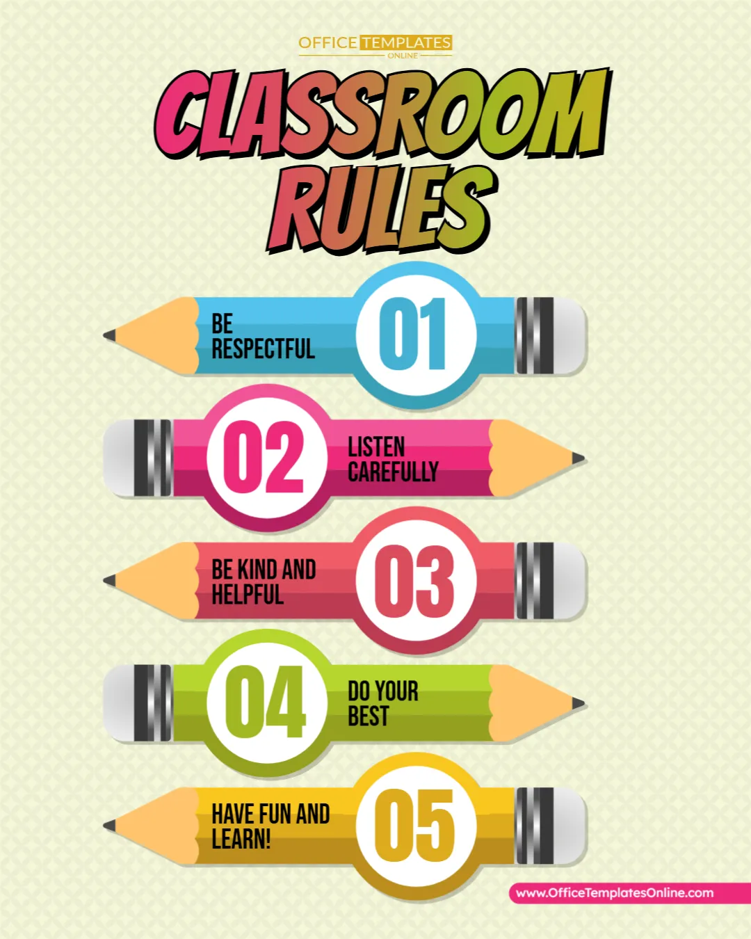 Editable Classroom Rules Poster Template