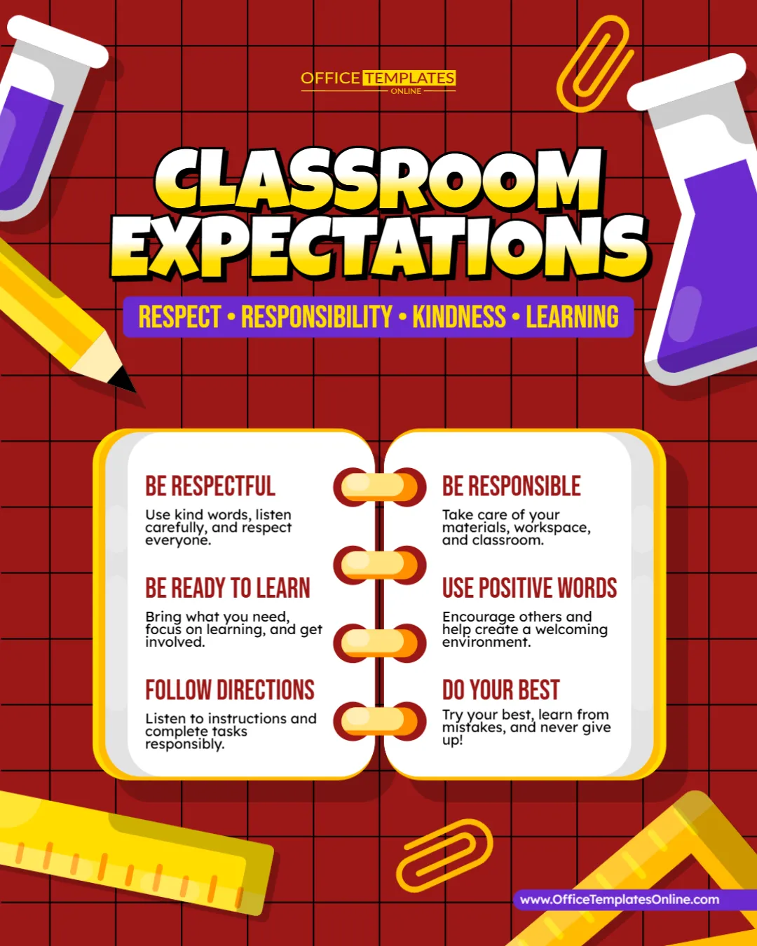 Editable Classroom Expectations Poster Template