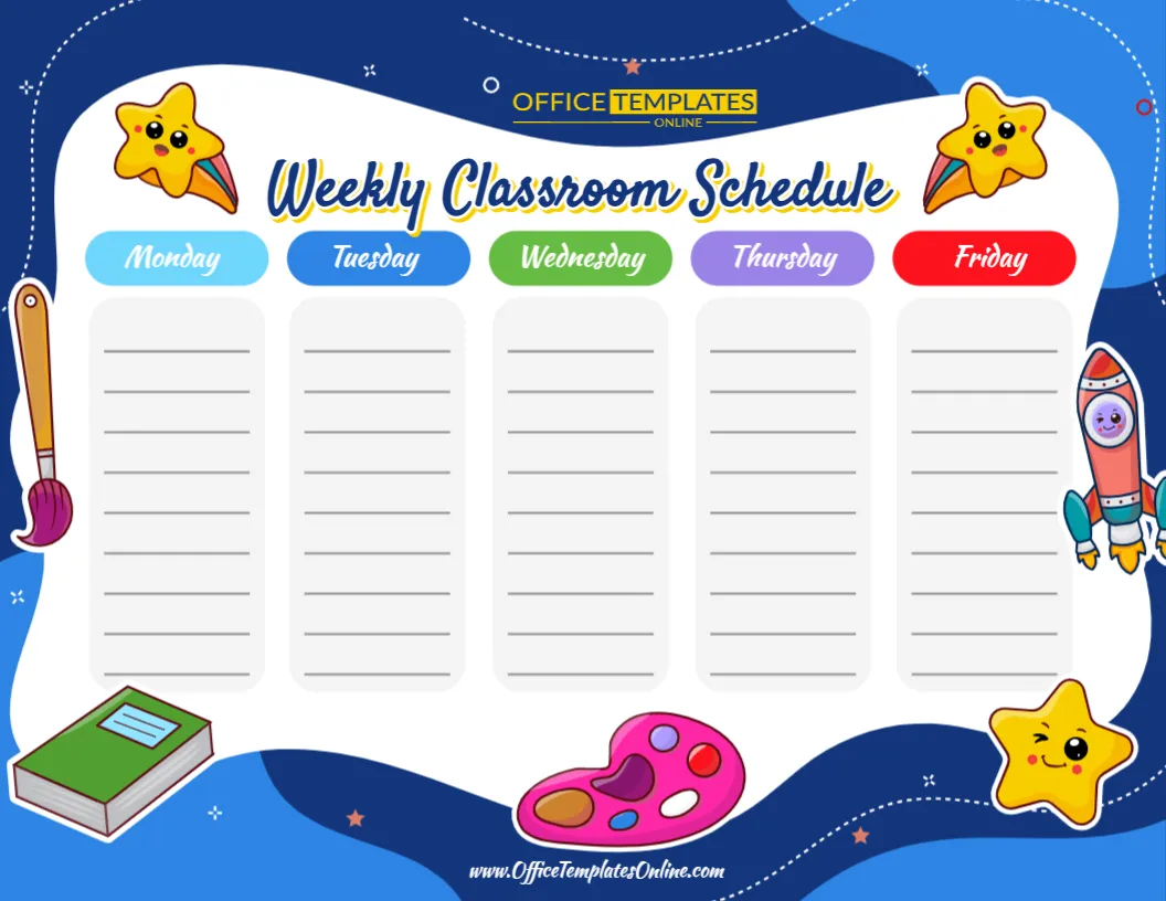 Editable Weekly Classroom Schedule Template
