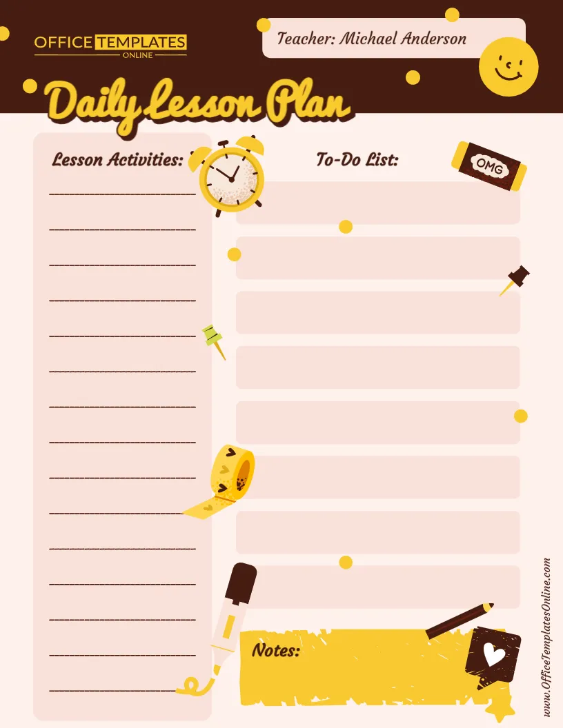 Free Daily Lesson Plan Template for Teachers – Edit Online & Download