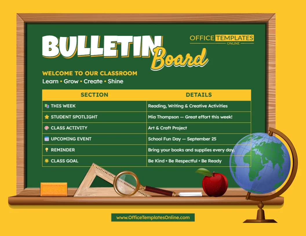 Free Customizable Classroom Bulletin Board Template