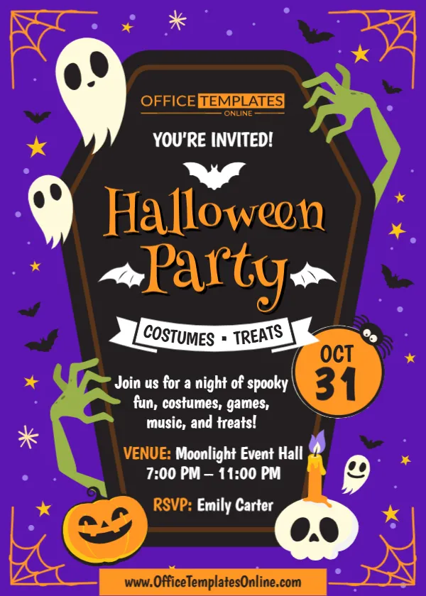Halloween Party Invitation Template