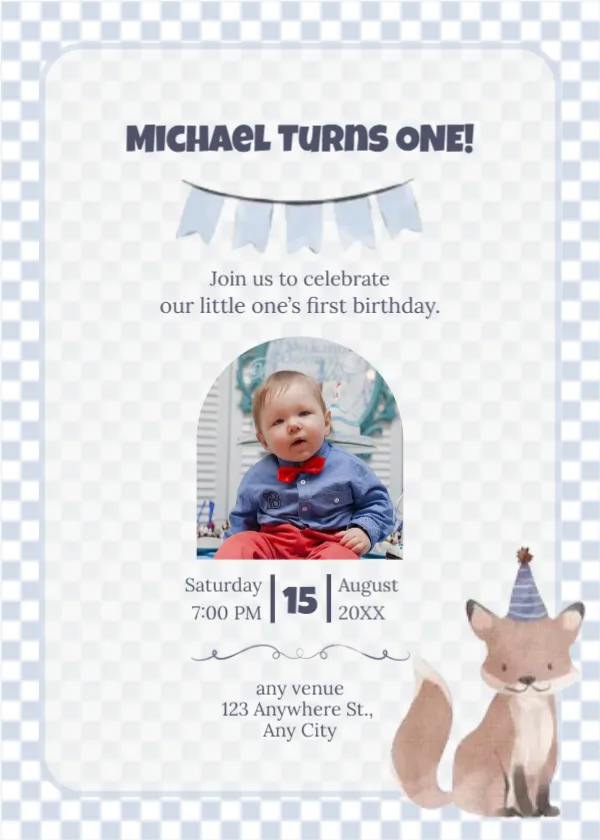 Baby’s First Birthday Invitation Template