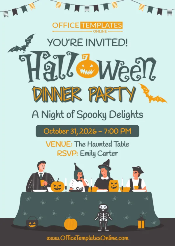 Halloween Dinner Party Invitation Template