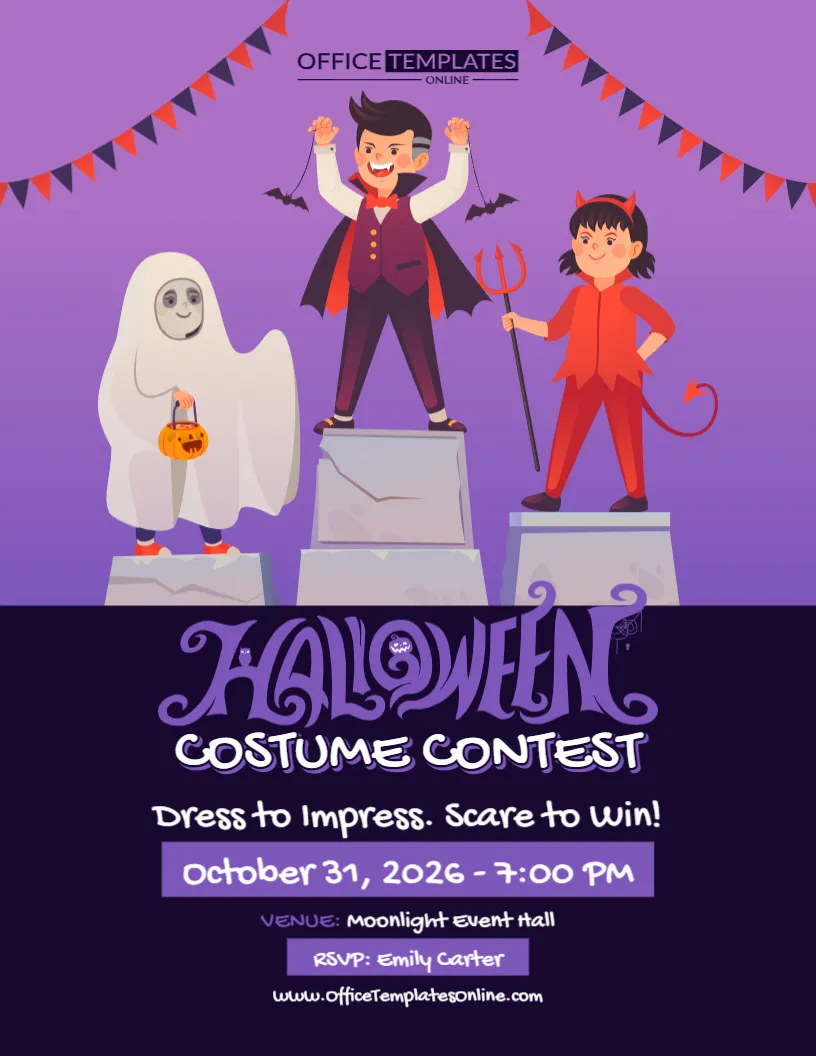 Halloween Costume Contest Flyer Template