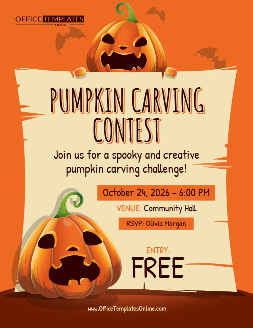 Pumpkin Carving Contest Flyer Template