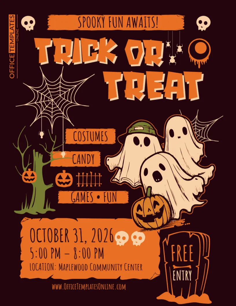 Trick-or-Treat Event Flyer Template