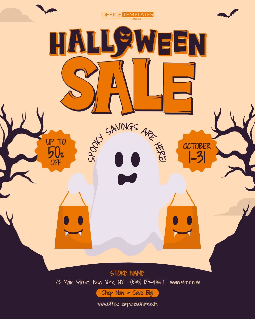 Halloween Sale Poster Template