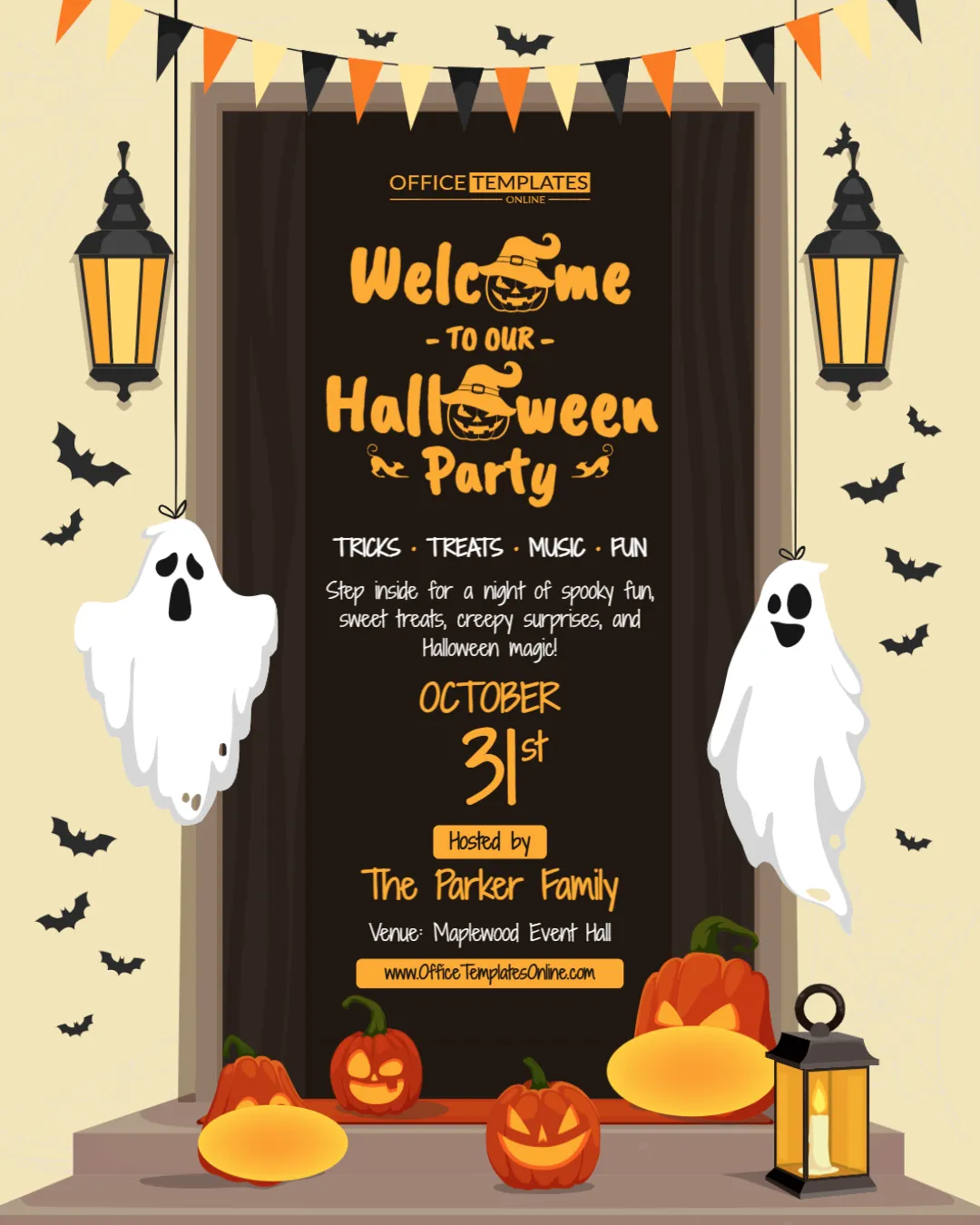Halloween Party Welcome Sign Template