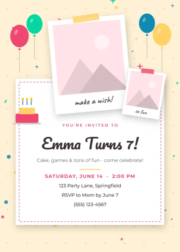 Scrapbook Birthday Invitation Template