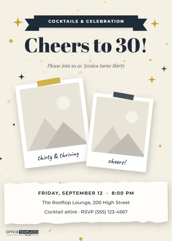 Scrapbook 30th Birthday Invitation Template