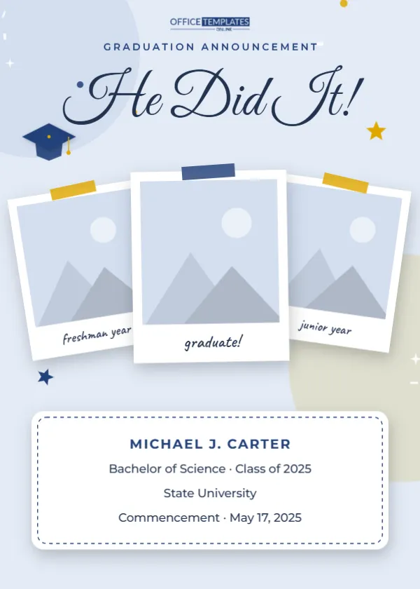 Polaroid Graduation Announcement Template