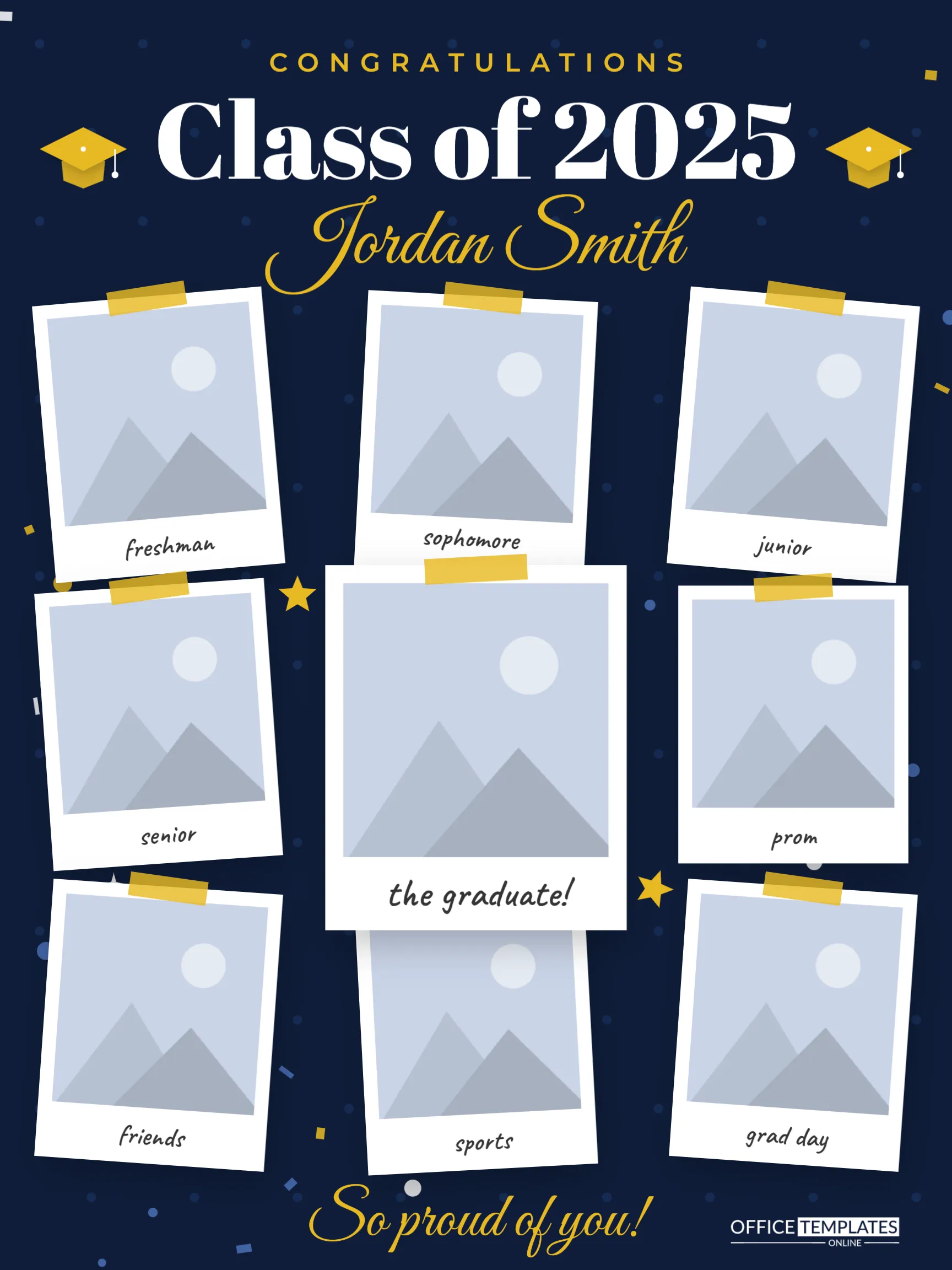 Graduation Photo Collage Poster Template