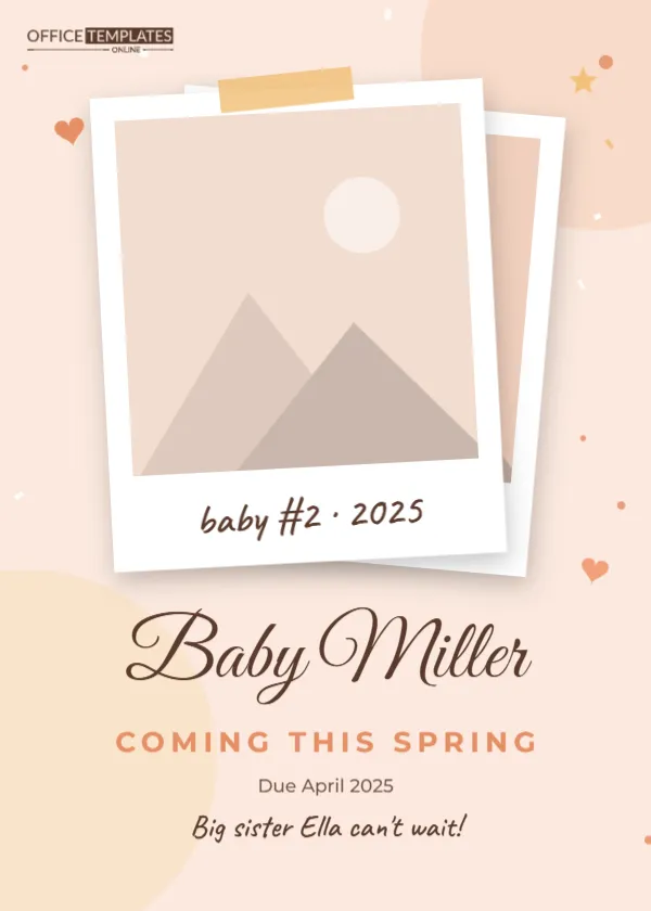 Polaroid Pregnancy Announcement Template
