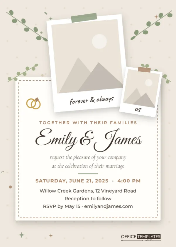 Scrapbook Wedding Invitation Template