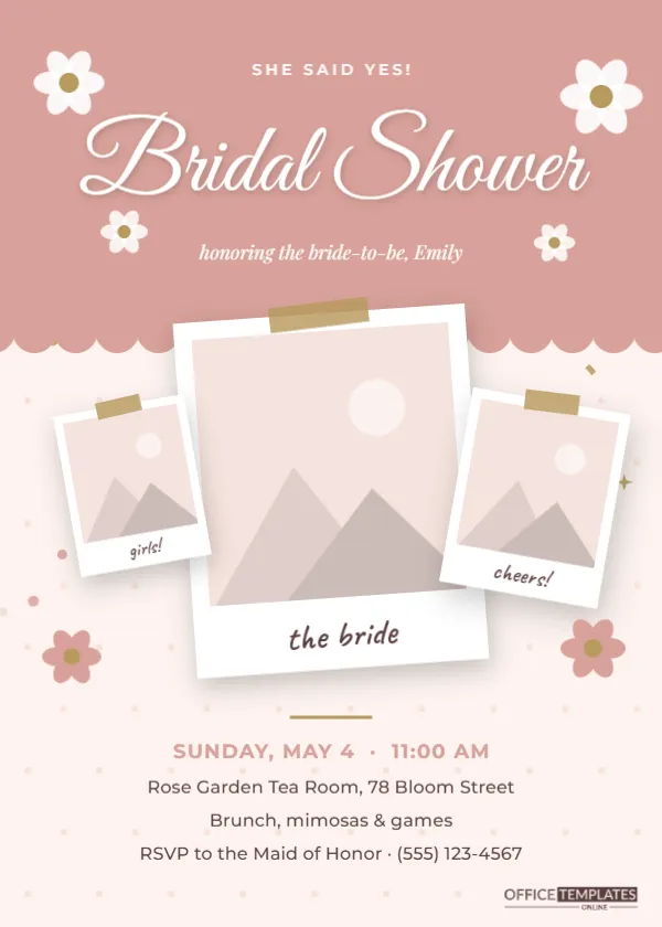 Scrapbook Bridal Shower Invitation Template
