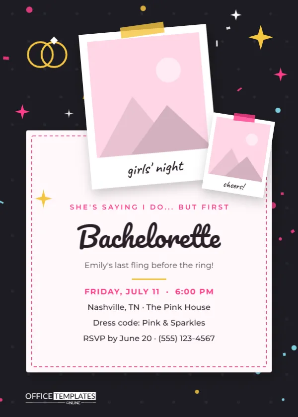 Scrapbook Bachelorette Invitation Template