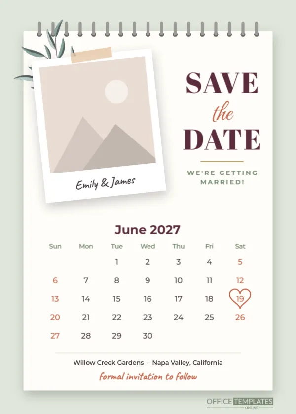 Polaroid Save the Date Template