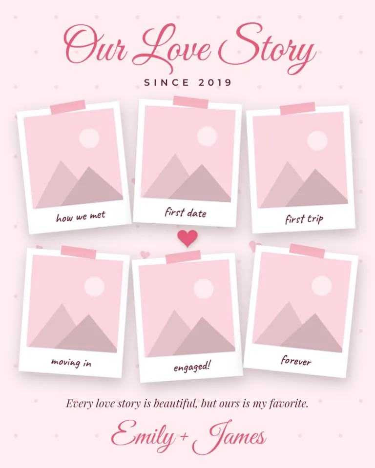 Our Love Story Photo Collage Template