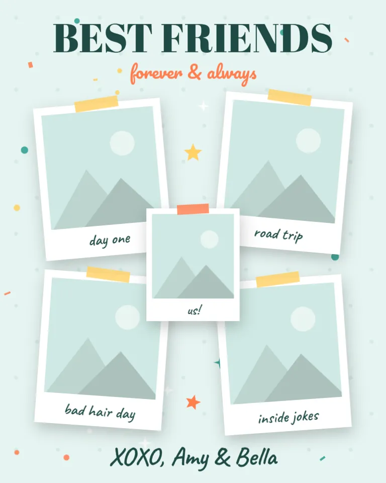 Polaroid Best Friend Photo Collage Template