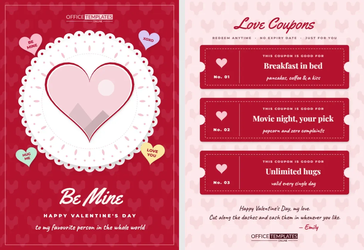 Scrapbook Valentine’s Day Card Template