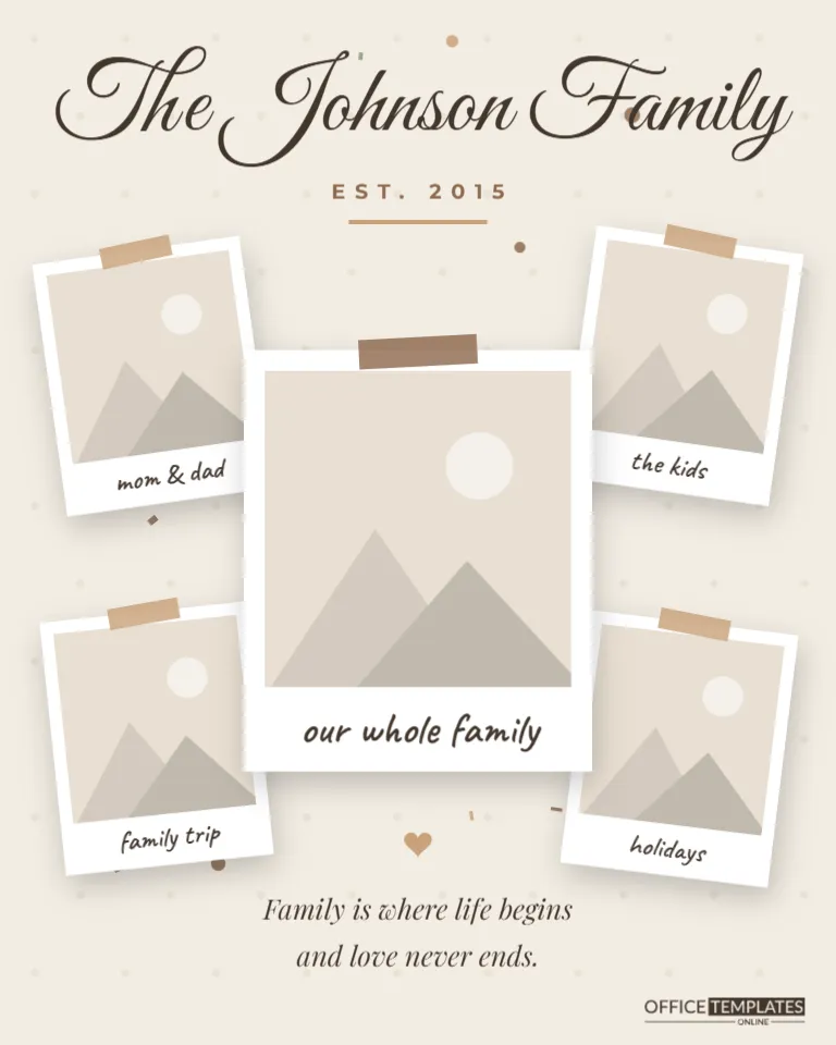 Scrapbook Family Photo Collage Template