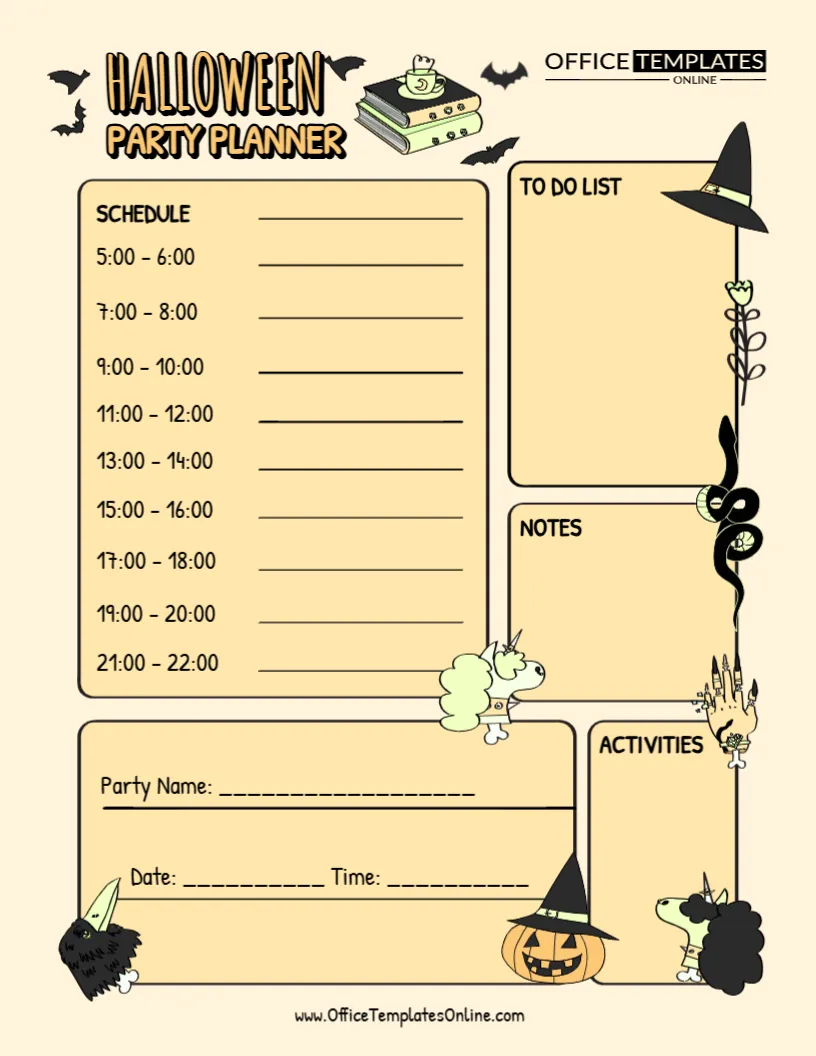 Halloween Party Planner Template