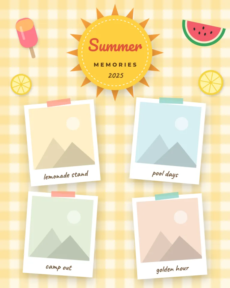 Summer Memories Photo Collage Template