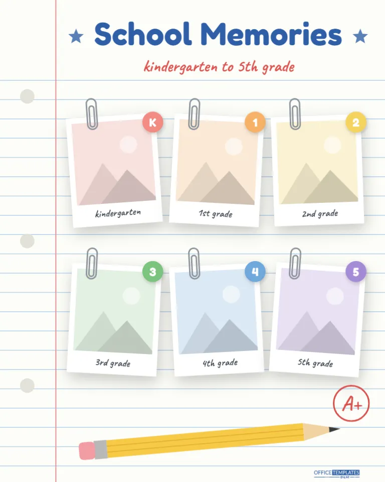 School Memories Scrapbook Collage Template