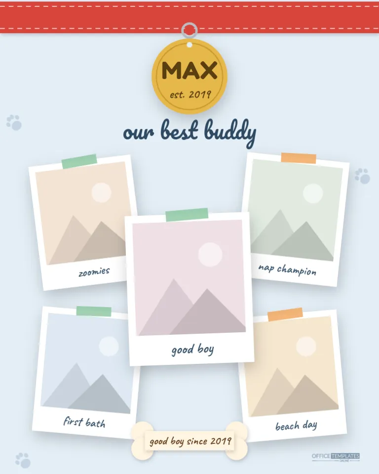 Pet Memories Polaroid Collage Template