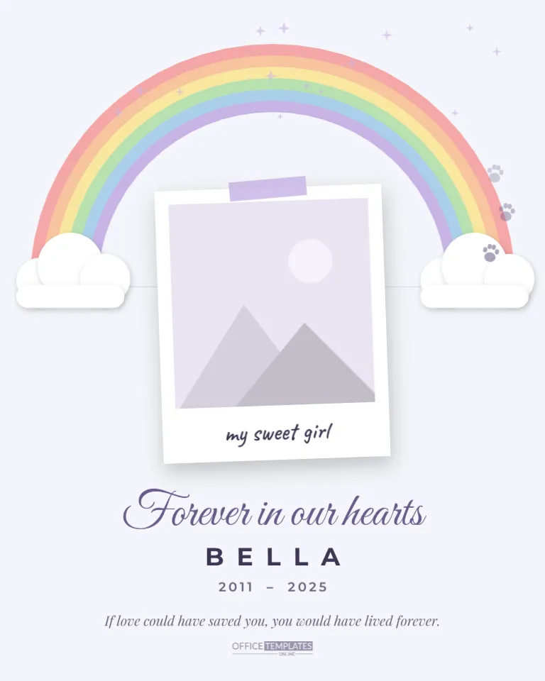 Pet Memorial Scrapbook Poster Template