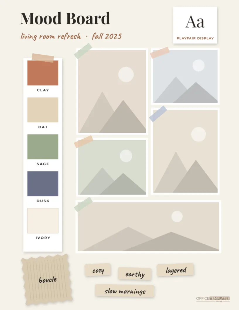Scrapbook Mood Board Template