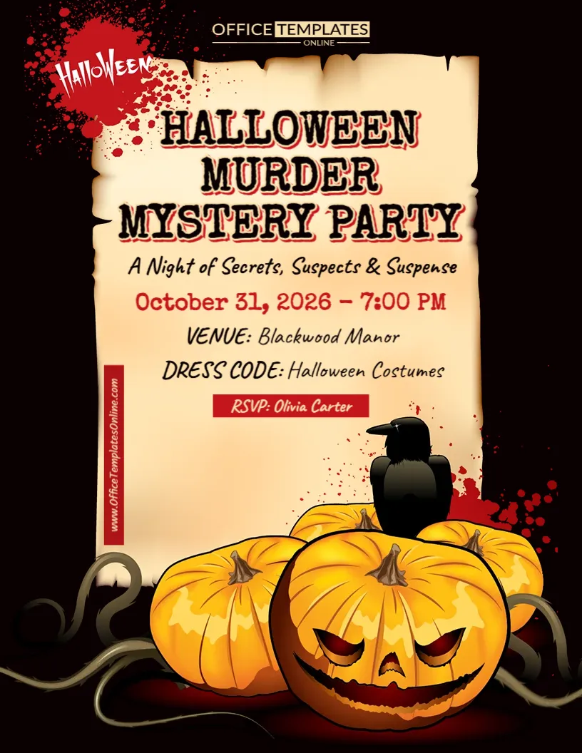 Halloween Murder Mystery Party Template