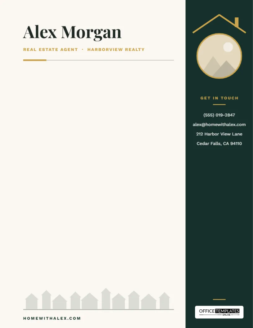 Real Estate Agent Letterhead Template