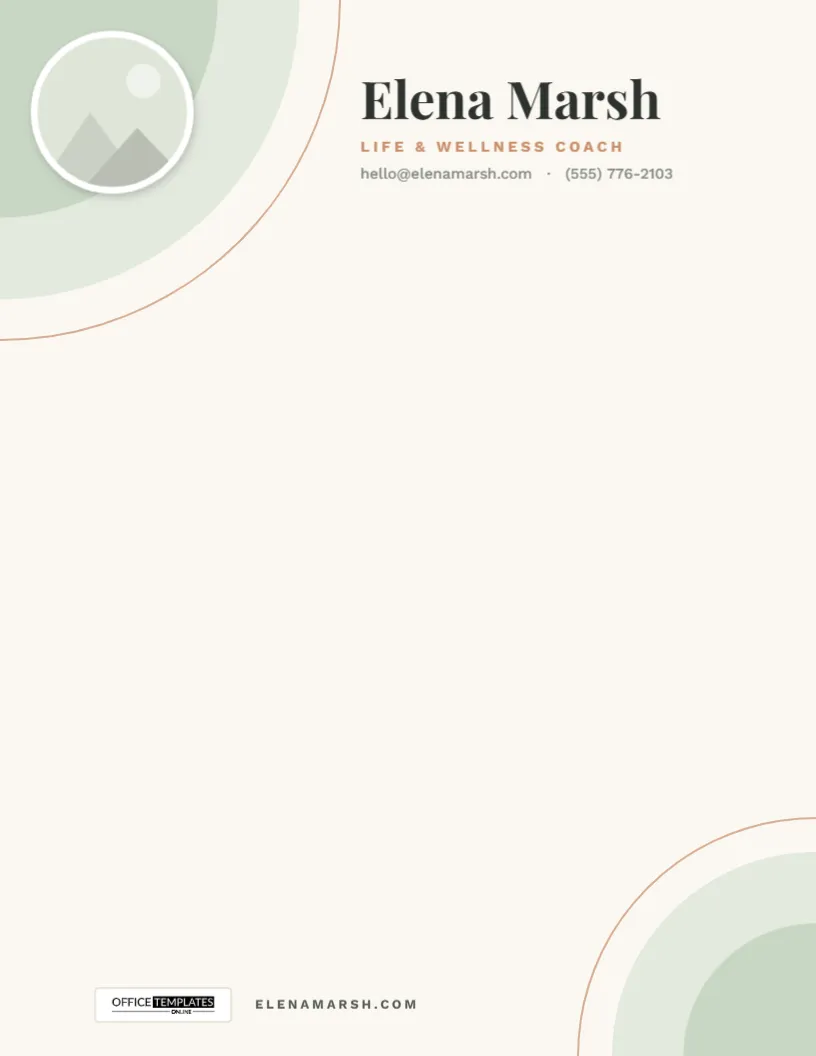Life Coach Letterhead Template