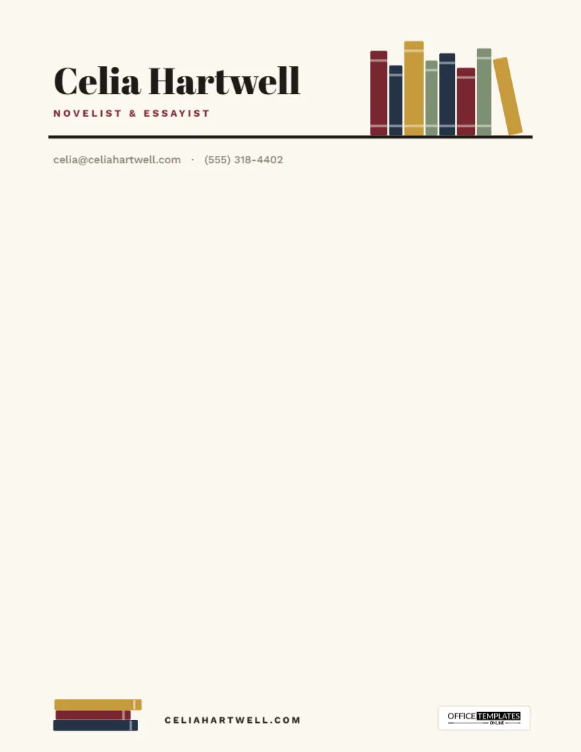 Author Writer Letterhead Template
