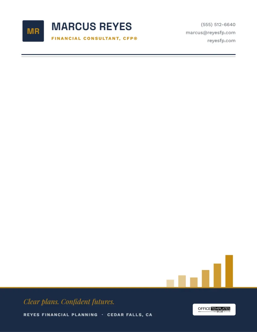 Financial Consultant Letterhead Template