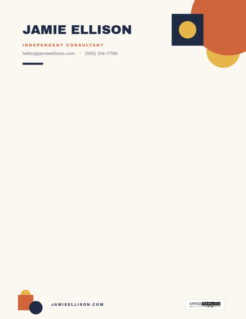 Personal Business Letterhead Template