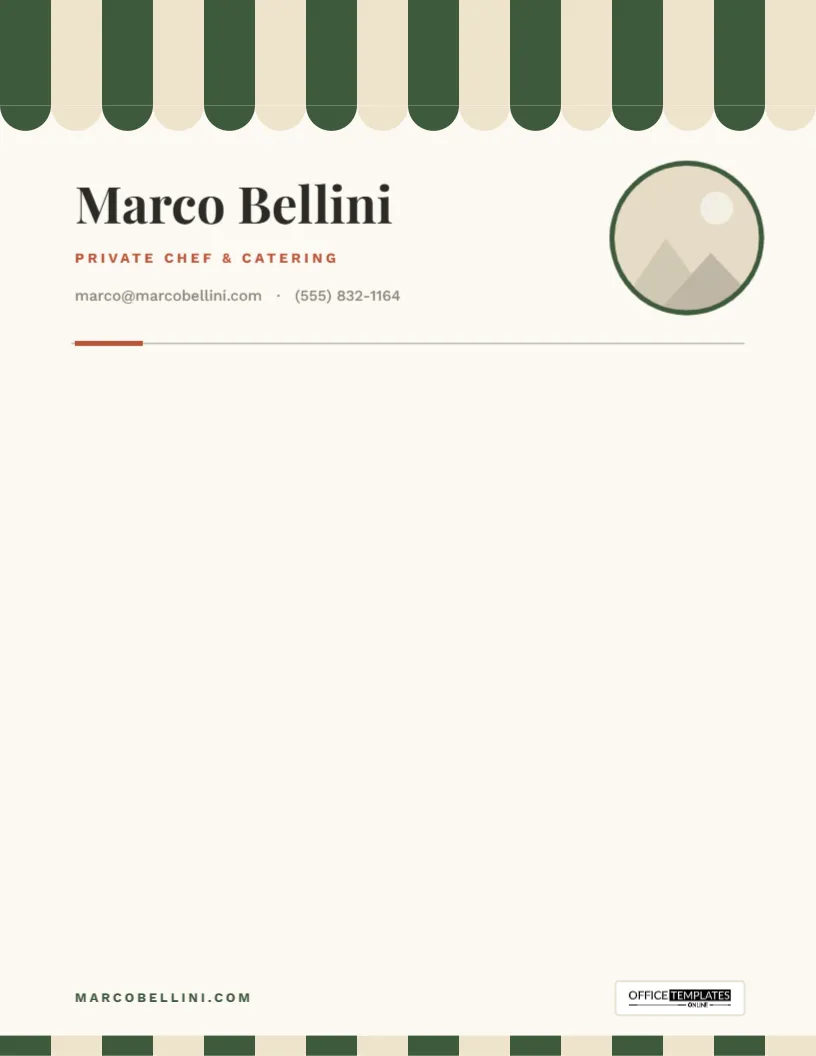 Private Chef Letterhead Template