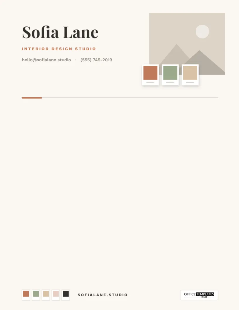 Interior Designer Letterhead Template