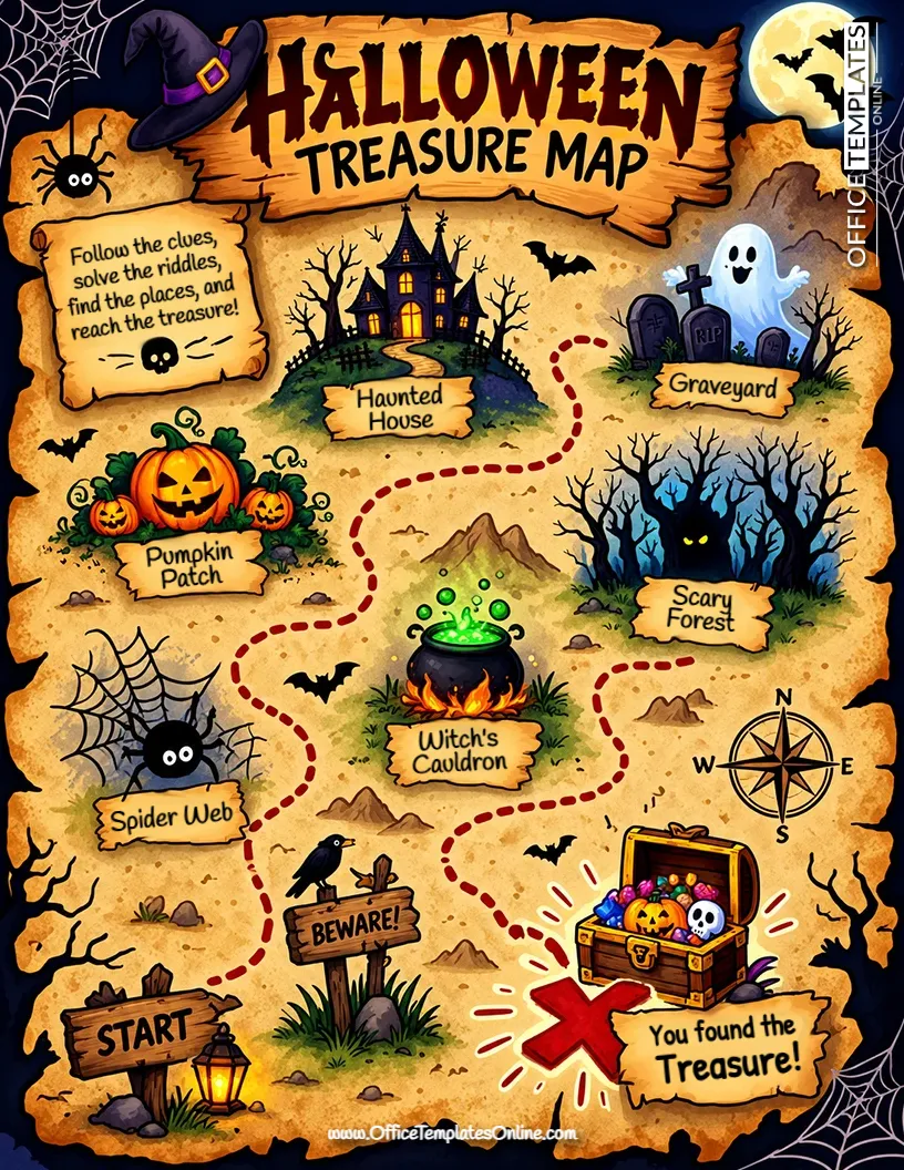 Halloween Treasure Map Template