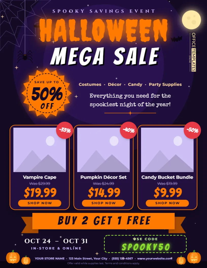 Halloween Sale Flyer Template – Spooky Savings Flyer