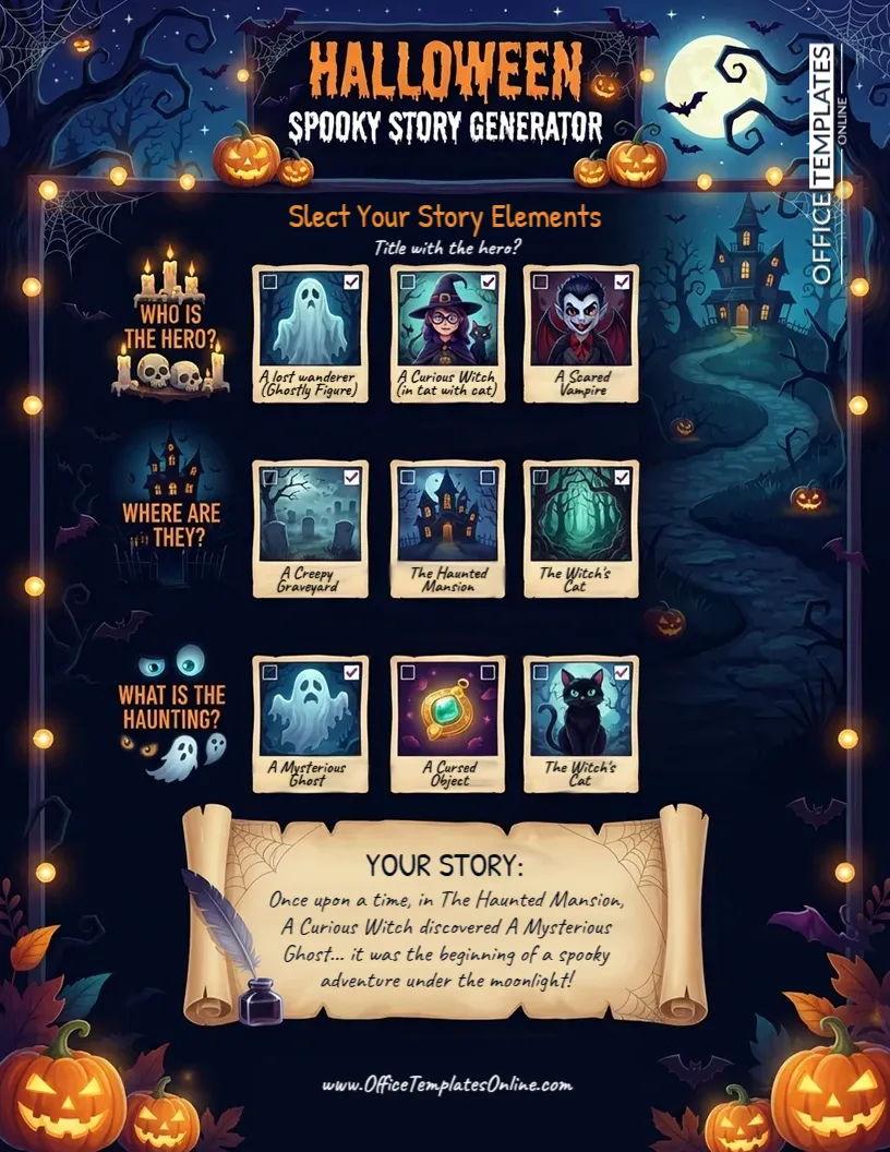 Halloween Spooky Story Generator Template