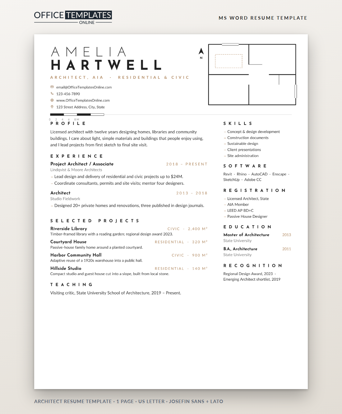 Architect Resume Template - Preview