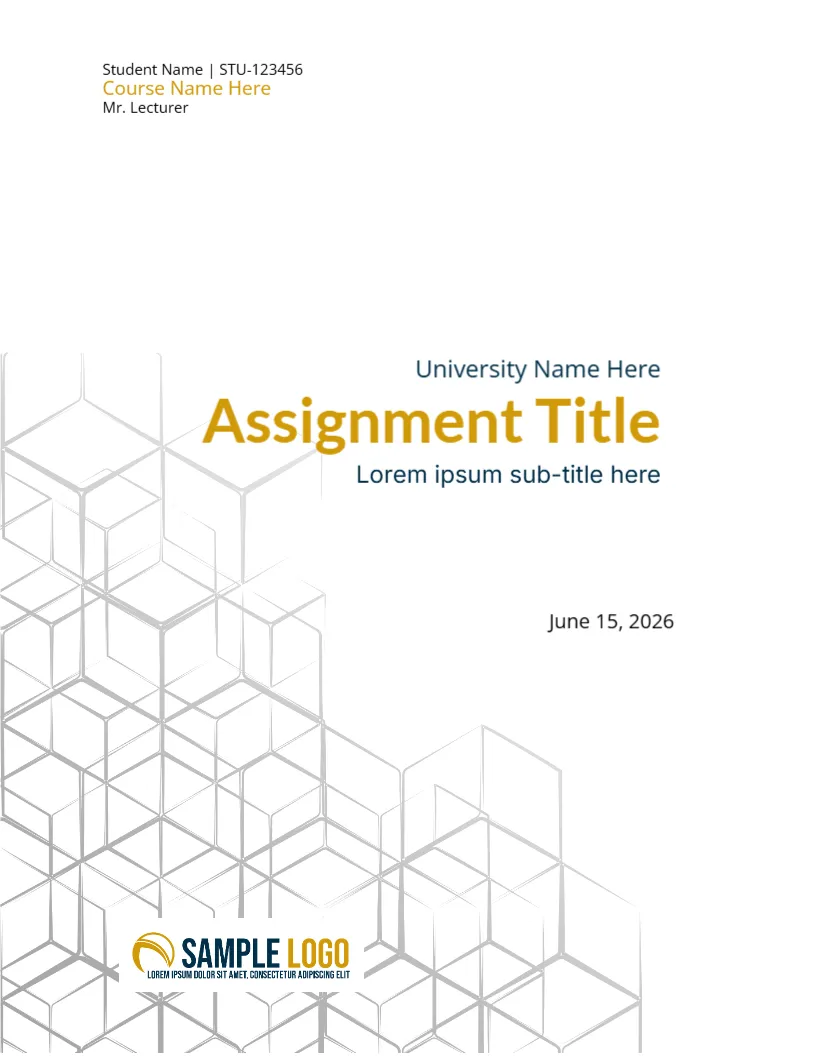 Assignment Cover Page Design