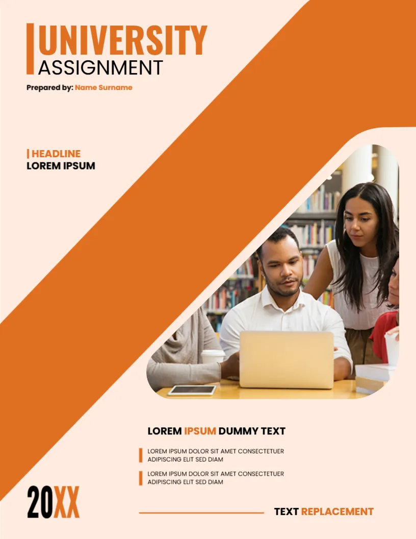 Modern Cover Page Design for University Assignment