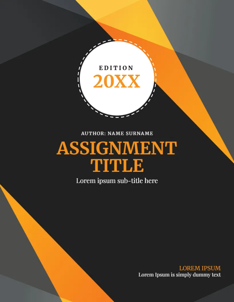 Generic Cover Page Template for Any Assignment