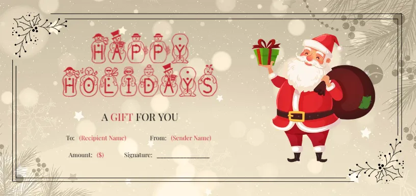 Christmas Gift Voucher Design Template