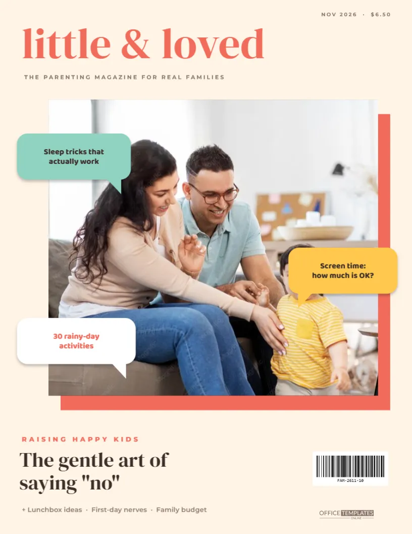 Parenting Magazine Cover Template – “little & loved” Family Cover
